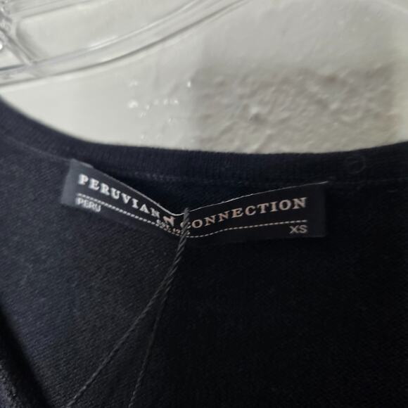 NWT Peruvian Connection Gabrielle Womens Size XS Tunic lightweight sweater Black - Picture 4 of 9